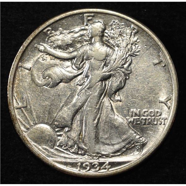 1934-S WALKING LIBERTY HALF DOLLAR XF