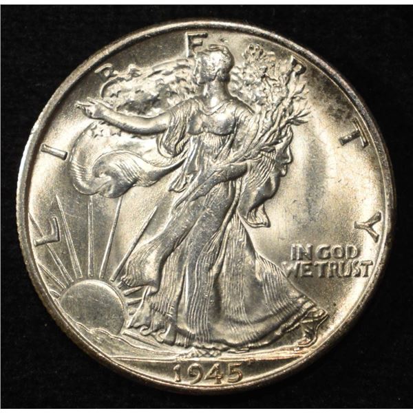 1945-S WALKING LIBERTY HALF DOLLAR CH/GEM BU