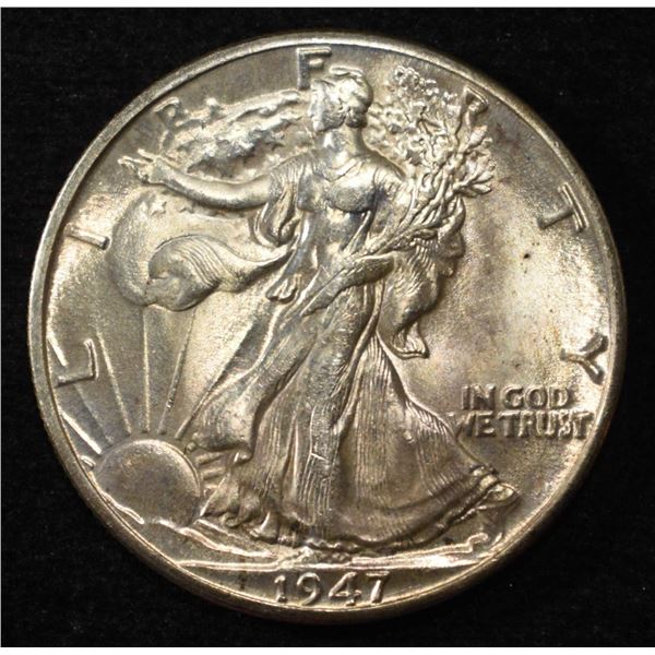 1947-D WALKING LIBERTY HALF DOLLAR CH BU