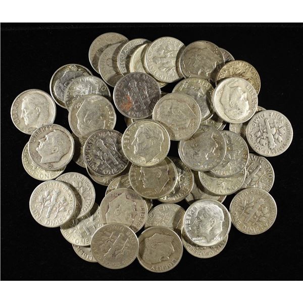 (50) 90% SILVER ROOSEVELT DIMES