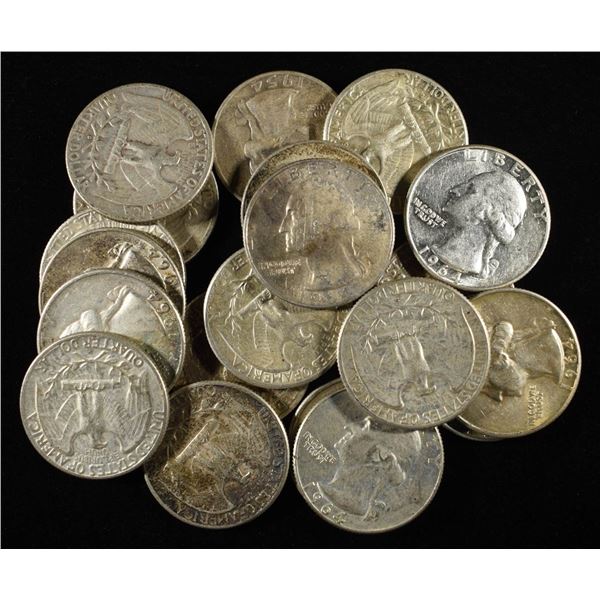 (20) 90% SILVER WASHINGTON QUARTERS