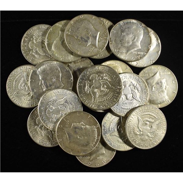 (20) 40% SILVER KENNEDY HALF DOLLARS