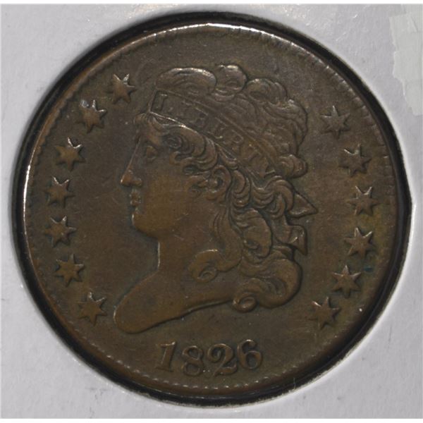 1826 CLASSIC HEAD HALF CENT XF