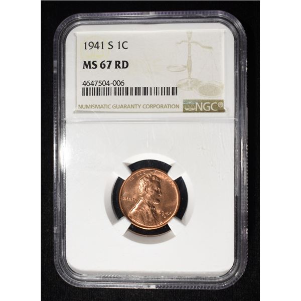 1941-S WHEAT CENT NGC MS67RD