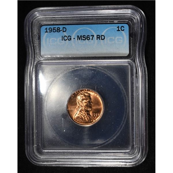 1958-D WHEAT CENT ICG MS67 RD