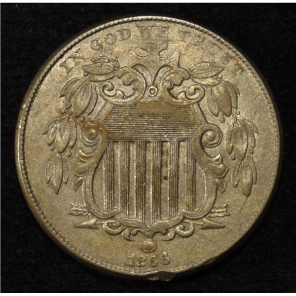 1866 SHIELD NICKEL NICE ORIG UNC