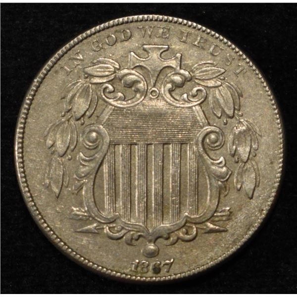 1867 N/R SHIELD NICKEL CH UNC