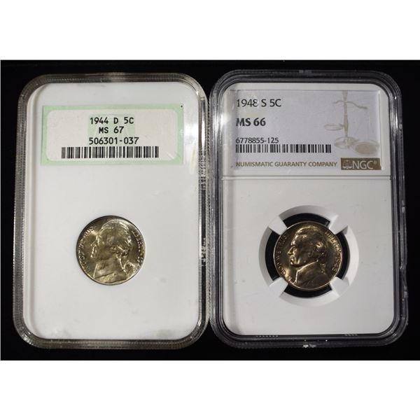 (2) NGC GRADED NICKELS LOT