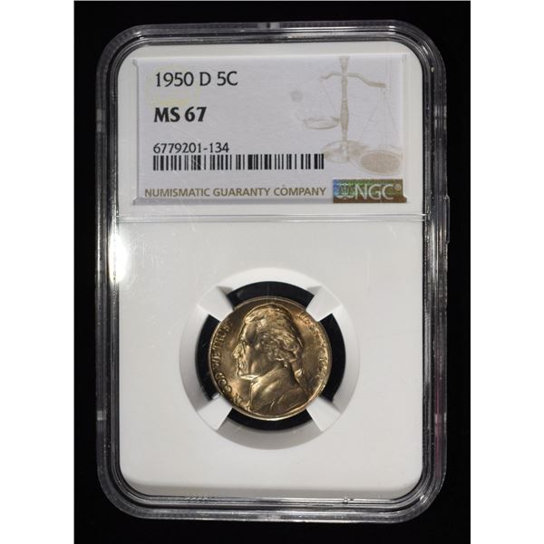 1950-D JEFFERSON NICKEL NGC MS67