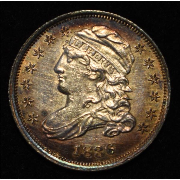 1836 CAPPED BUST DIME CH UNC SOME OLD CLEANING