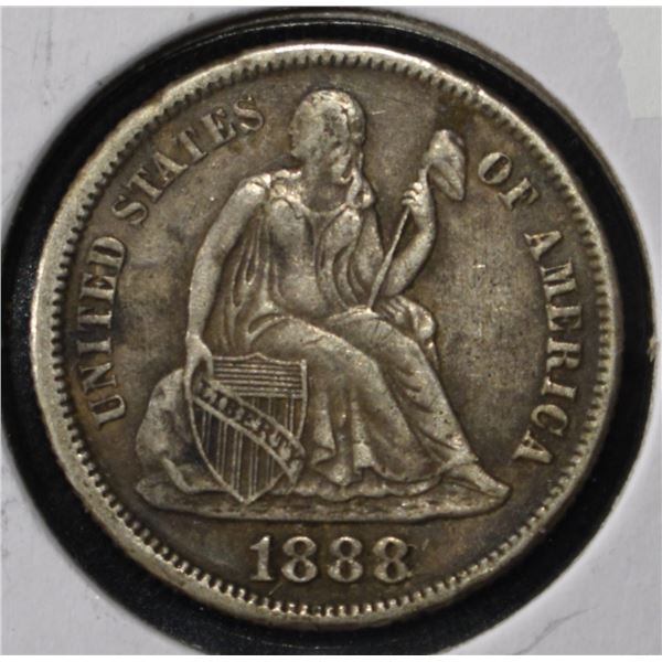 1888 LIBERTY SEATED DIME XF/AU