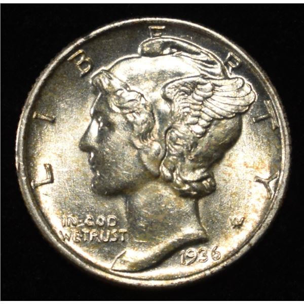 1936 MERCURY DIME FB SUPERB GEM BU
