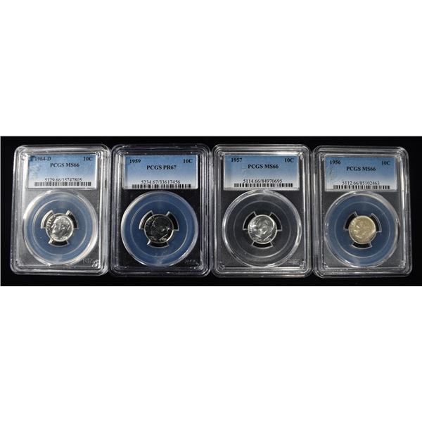 (4) PCGS ROOSEVELT DIMES