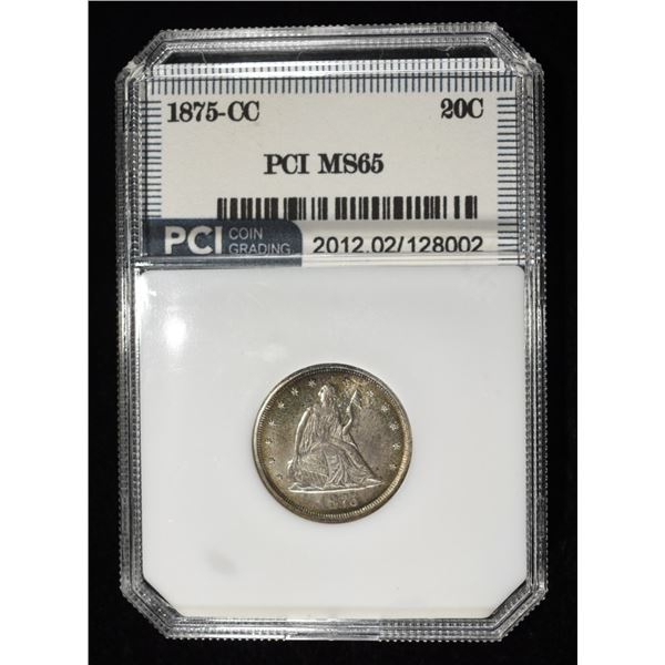 1875-CC LIBERTY SEATED 20-CENT PCI GEM BU