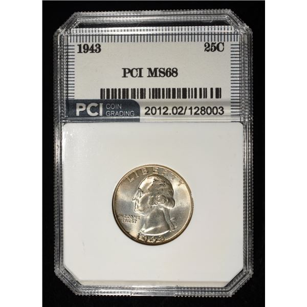 1943 WASHINGTON QUARTER PCI SUPERB GEM+ BU