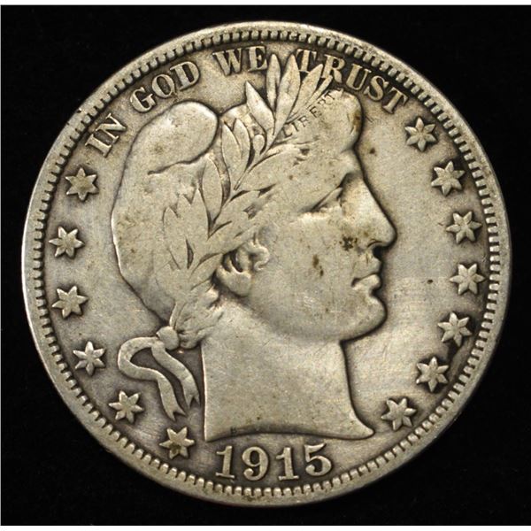 1915-D BARBER HALF DOLLAR VF