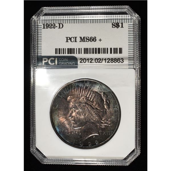 1922-D PEACE DOLLAR PCI SUPERB GEM BU