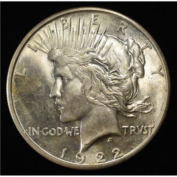 1922-S PEACE DOLLAR CH TO GEM BU