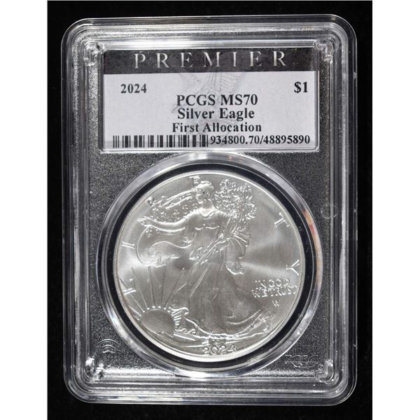 2024 AMERICAN SILVER EAGLE PCGS MS70 FA