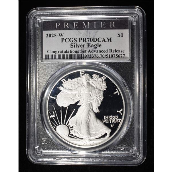 2025-W AMERICAN SILVER EAGLE PCGS PR70 DCAM