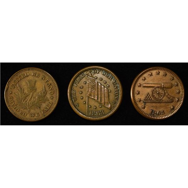 (3) CIVIL WAR TOKENS