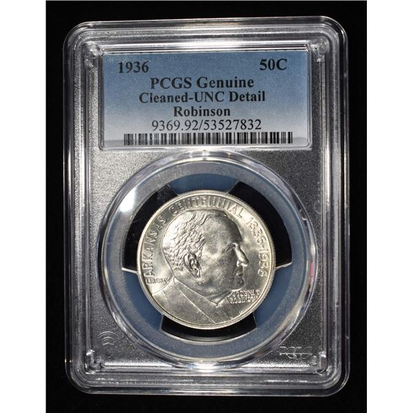 1936 50C COMMEM ROBINSON PCGS GENUINE