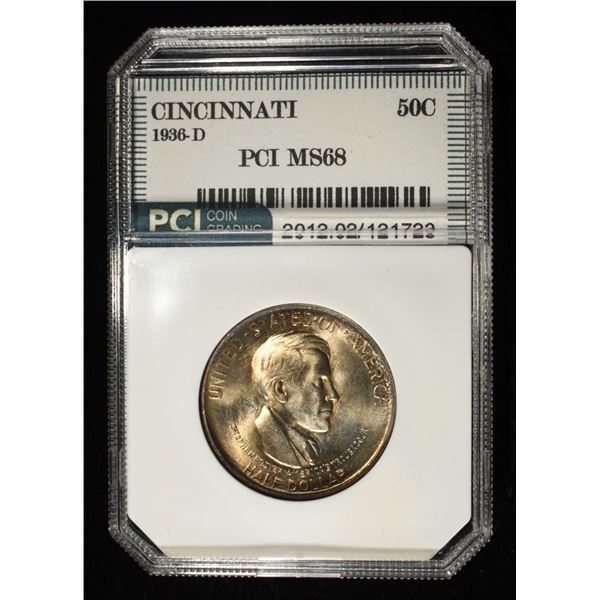1936-D 50C COMMEM CINCINNATI PCI SUPERB GEM+ BU