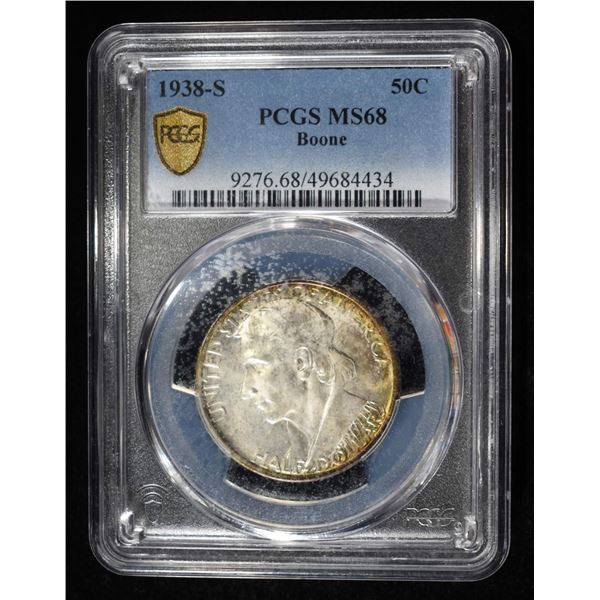 1938-S 50C COMMEM BOONE PCGS MS68