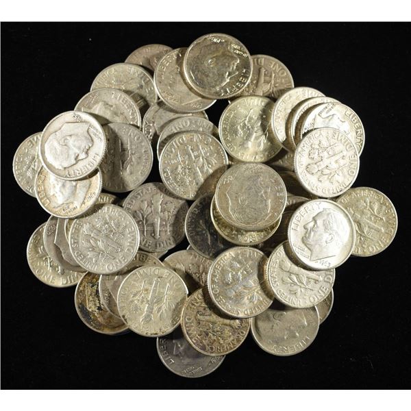 (50) 90% SILVER ROOSEVELT DIMES