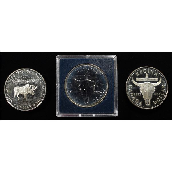 (3) $1 CANADIAN 50% SILVER