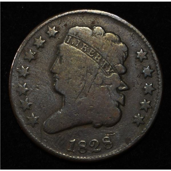 1828 HALF CENT VG