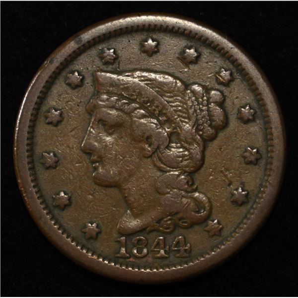1844 LARGE CENT XF