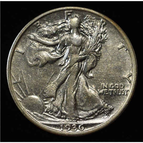 1936-S WALKING LIBERTY HALF DOLLAR AU