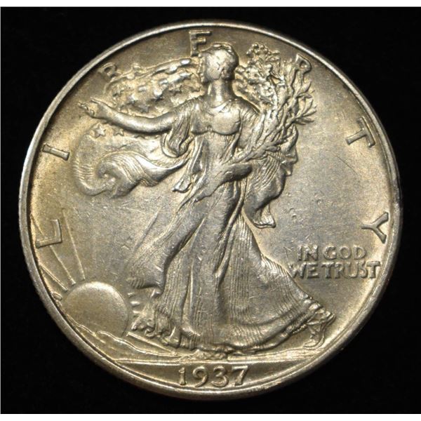 1937-D WALKING LIBERTY HALF DOLLAR AU