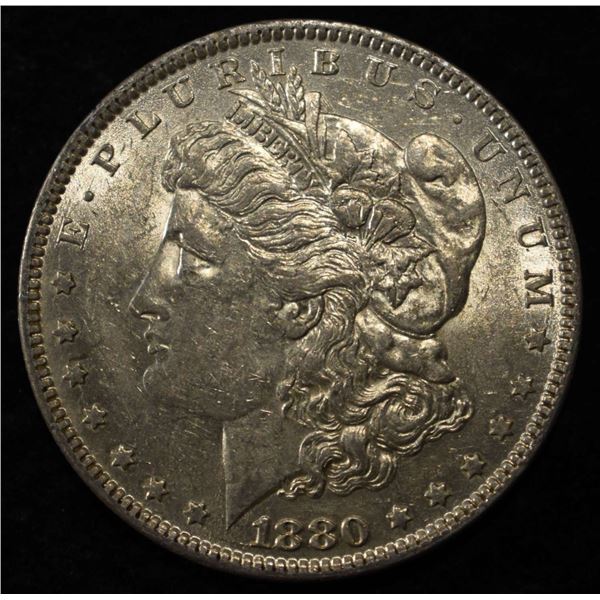 1880-O MORGAN DOLLAR AU