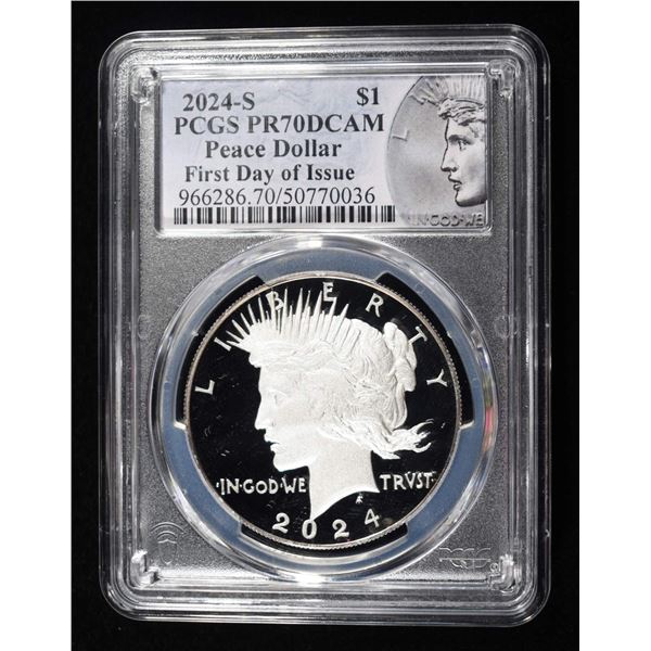 2024-S PEACE DOLLAR PCGS PR70DCAM FDI