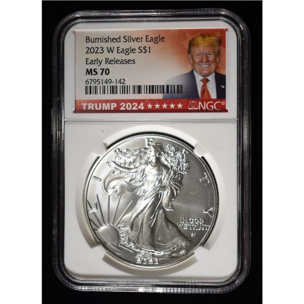 2023-W AMERICAN SILVER EAGLE NGC MS70 BURNISHED