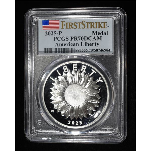 2025-P AMERICAN LIBERTY MEDAL PCGS PR70 DCAM