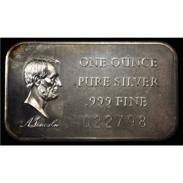 LINCOLN 1 OZ .999 SILVER BAR
