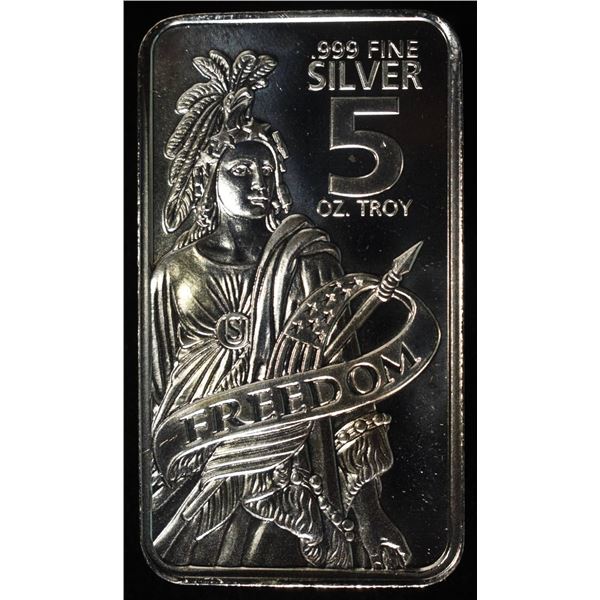 FREEDOM 5 OZ .999 SILVER BAR