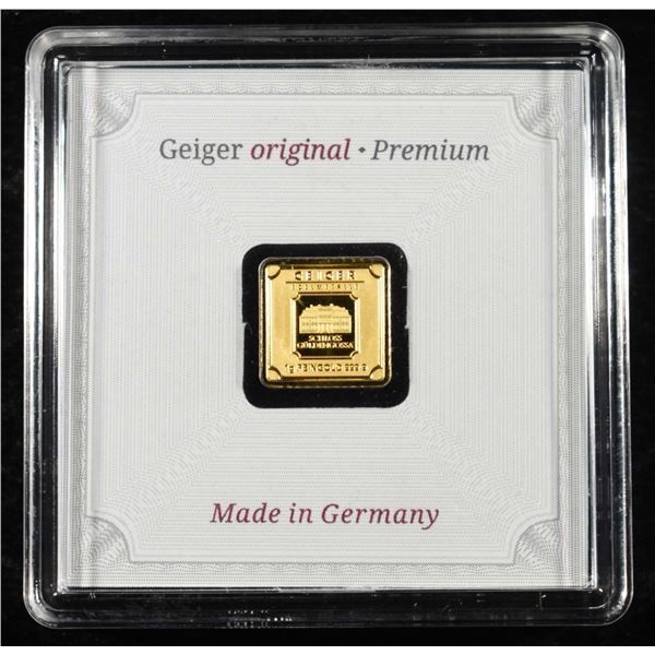GEIGER 1 GRAM .9999 GOLD SQUARE