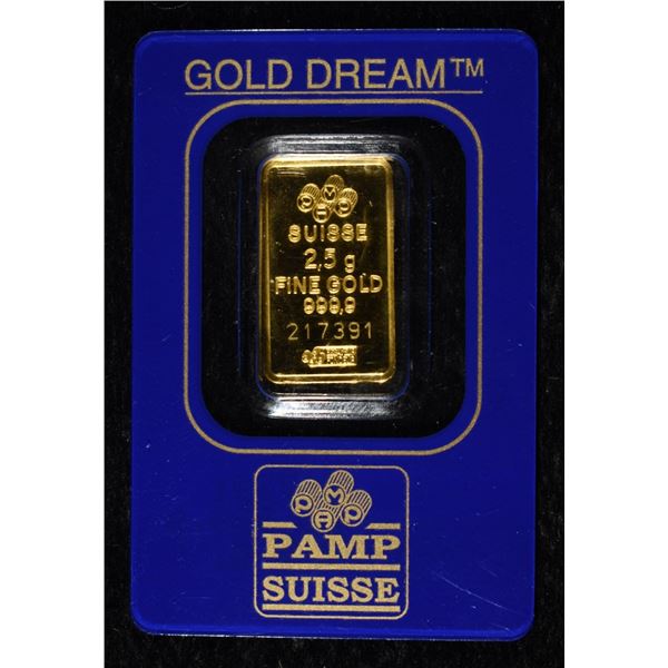 PAMP SUISSE 2.5 GRAMS .9999 GOLD BAR