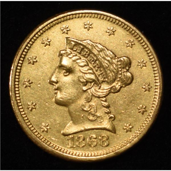 1868 $2.50 LIBERTY GOLD CH BU SCARCE