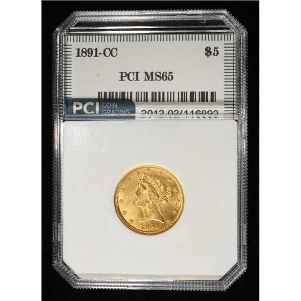 1891-CC $5 GOLD PCI GEM BU