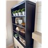 Image 2 : Dark Wood Bookcase with Woven Panel Doors, 36"W x 72"H x 16"D