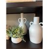 Image 4 : Decorative Shelf Lot with Artificial Plants, Ceramic Vases, and Wooden Boxes