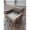 Image 2 : Contemporary Wood and Fabric Lounge Chair 35x36x33 Inches