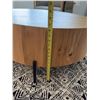 Image 5 : Round Oak Coffee Table with Black Metal Legs