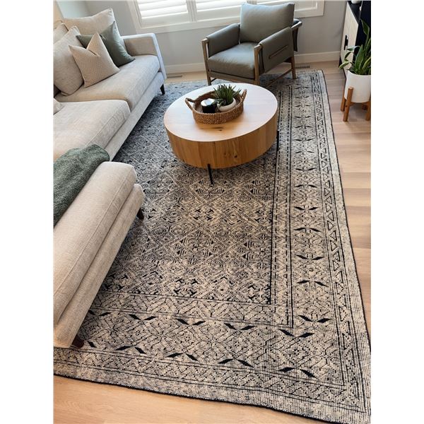 CB2 Raumont Hand-Knotted Black Wool Rug
