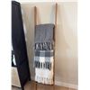 Image 1 : Wooden Ladder Blanket Rack With Three Throws
